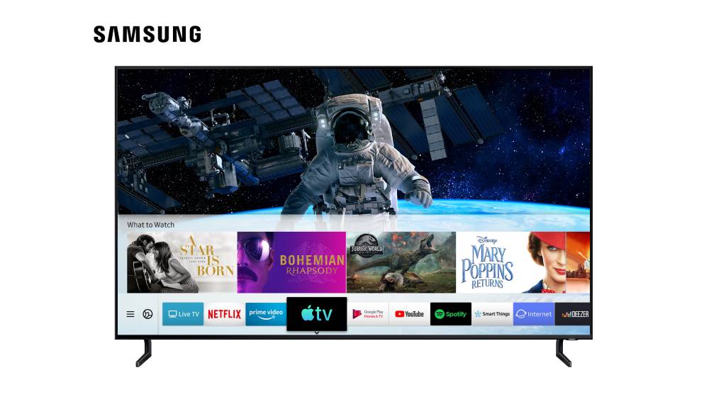 سامسونج توفر تطبيق Apple TV وتدعم ميزة آبل AirPlay 2 على تلفزيوناتها الذكية