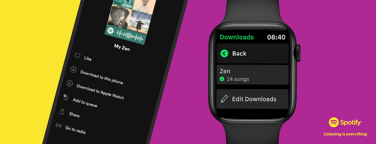 Spotify  يتيح إمكانية تحميل الموسيقى على Apple Watch للاستماع بدون اتصال أو هاتف