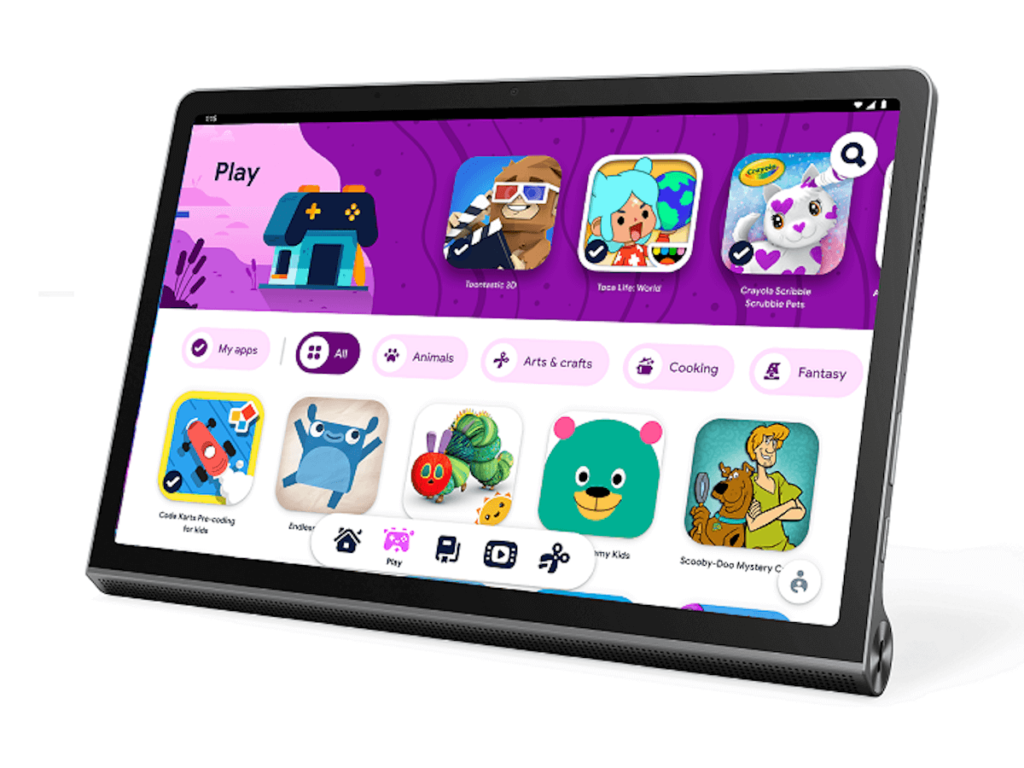 Lenovo Yoga Tab 11_Google Kids Space_ in stand mode