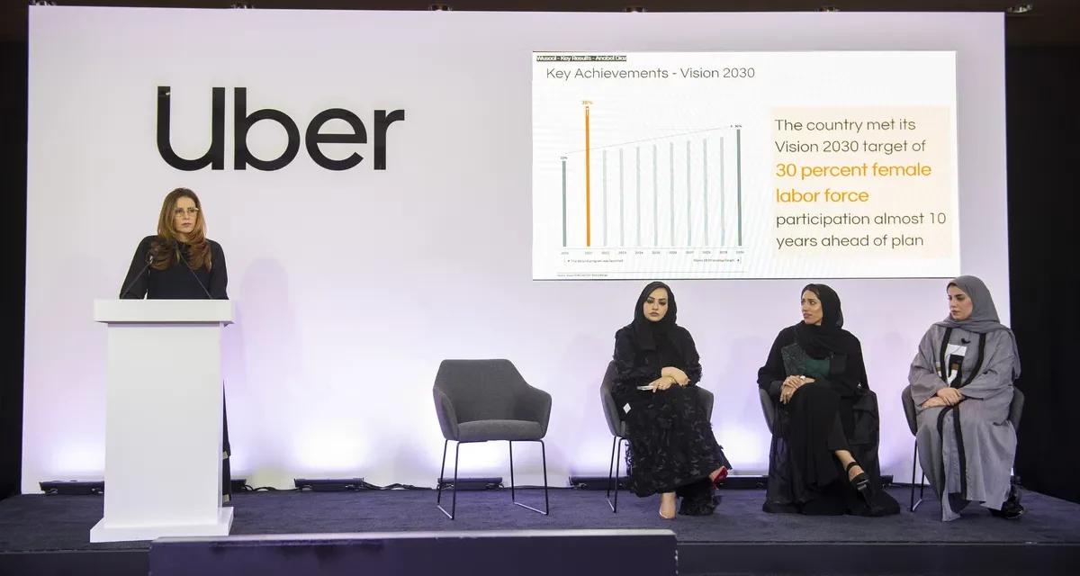 أوبر تكشف تجاوز نسبة مشاركة النساء في القوى العاملة السعودية الـ ٣٦٪ في عام ٢٠٢١، عشر سنوات قبل موعد تحقيق هدف رؤية ٢٠٣٠ في المملكة #IWD2022