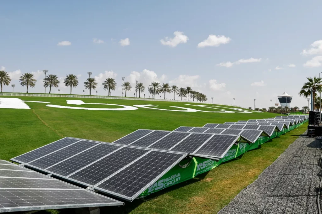 Solar Panels on Abu Dhabi Hill as part of Yas Marina Circuit's UN Sports for Climate Action Pledge_ssict_1200_800